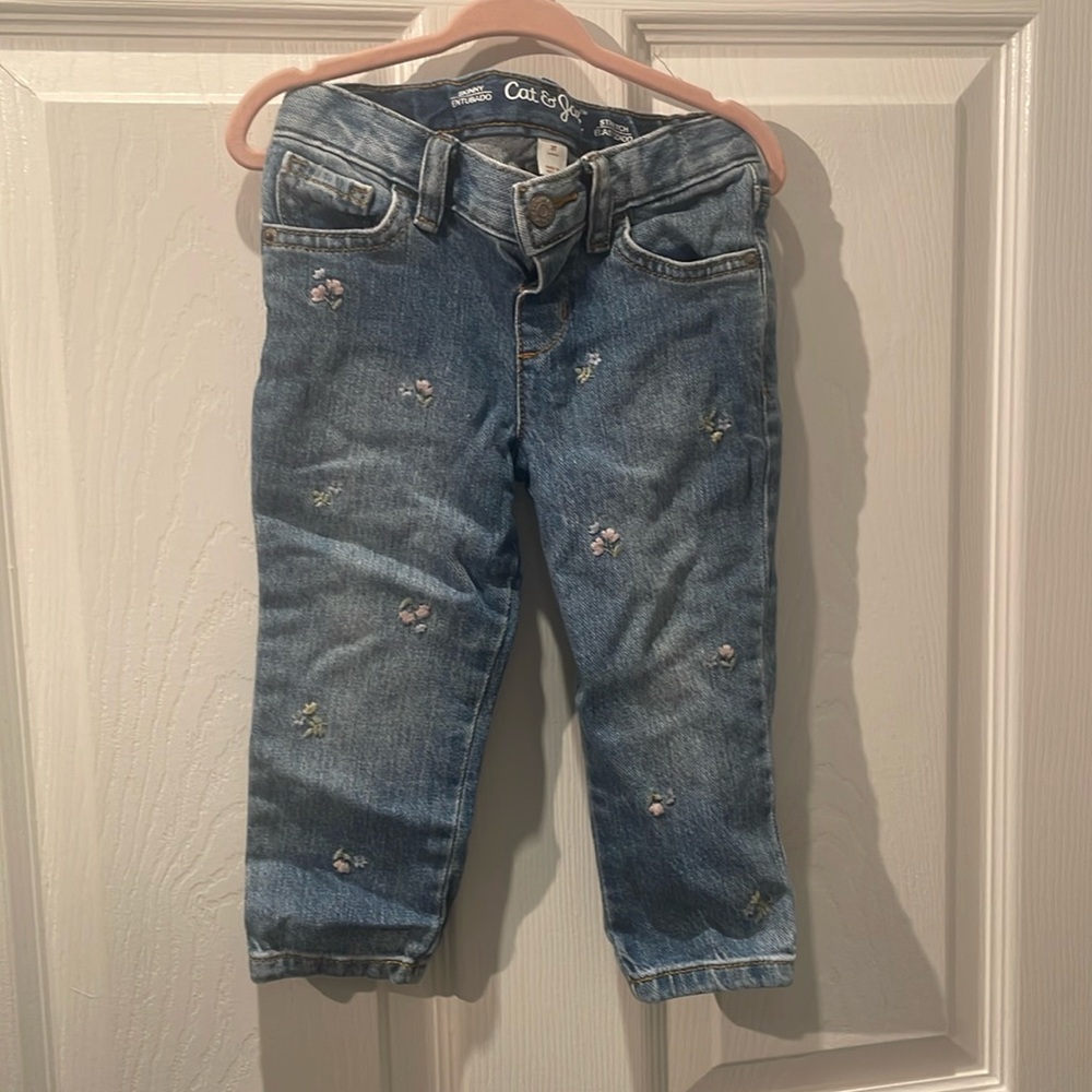 Toddler Girl Cat & Jack Floral Embroidered Skinny Jeans 2T